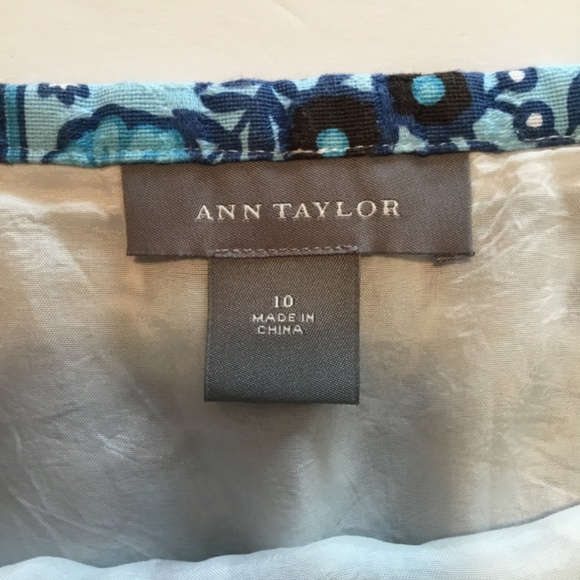 Ann Taylor Ladies Lined Skirt Blue/ Navy/ White Size 10 - Picture 4 of 5